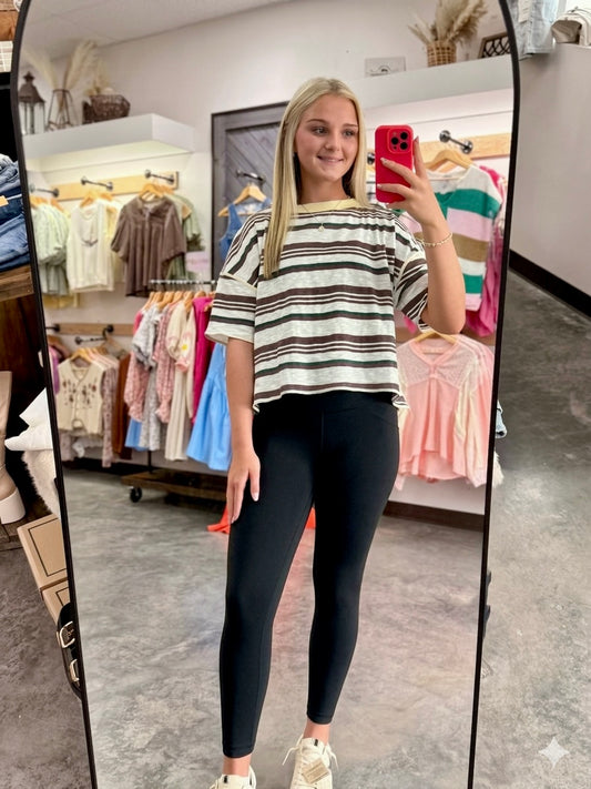 Retro Espresso Striped Tee