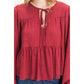 Tie Front Peplum Blouse