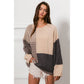 MIXED PATTERN BLOCK SWEATER