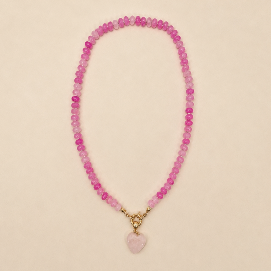 Natural Stone Semi-Precious Glass Mixed Necklace