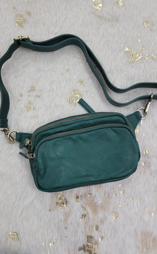 Double Zip Sling Belt Bag