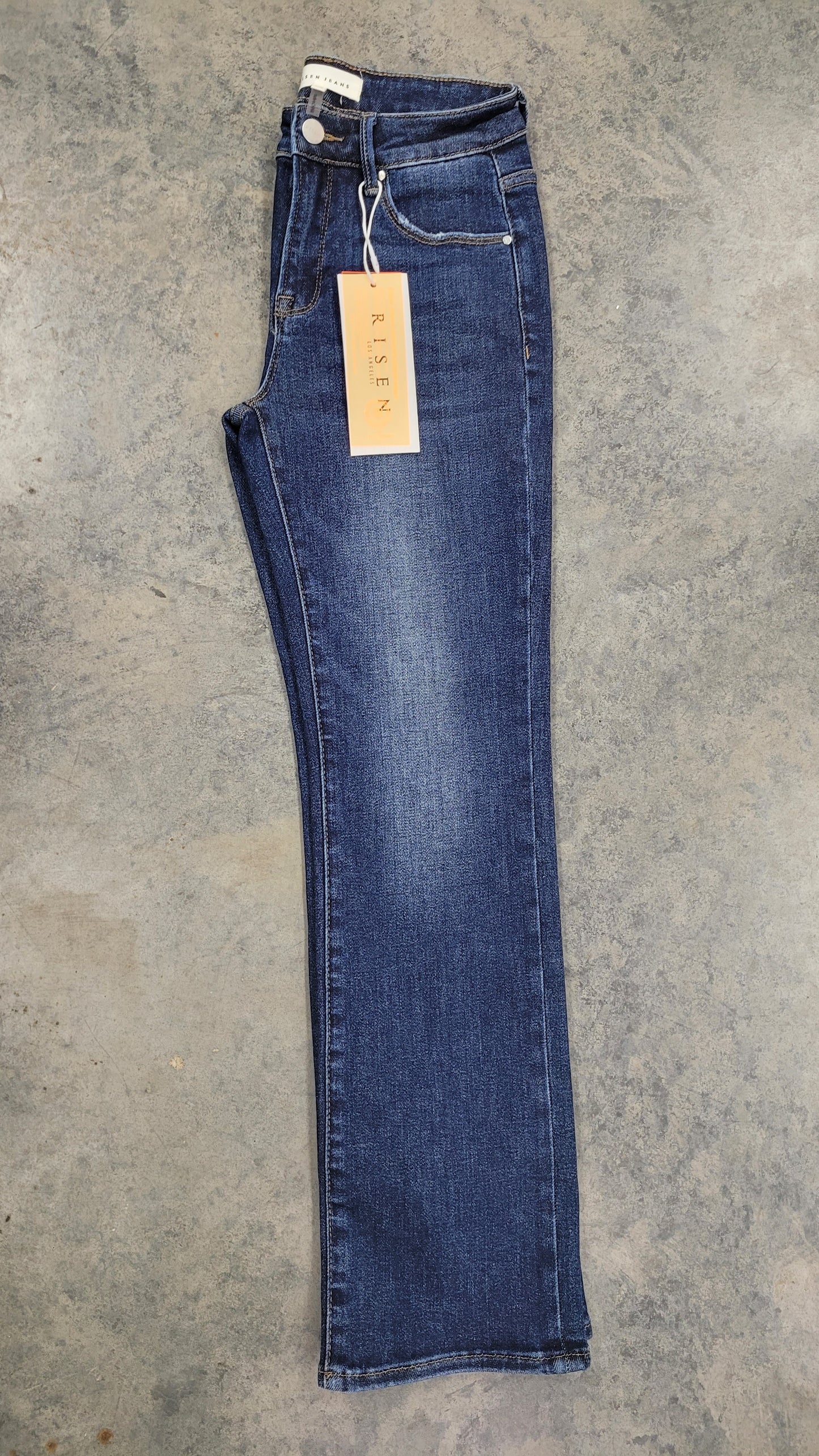 Mid Rise Ankle Straight Slim Jeans