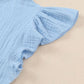Flutter Sleeve Frilled Neck Textured Blouse
