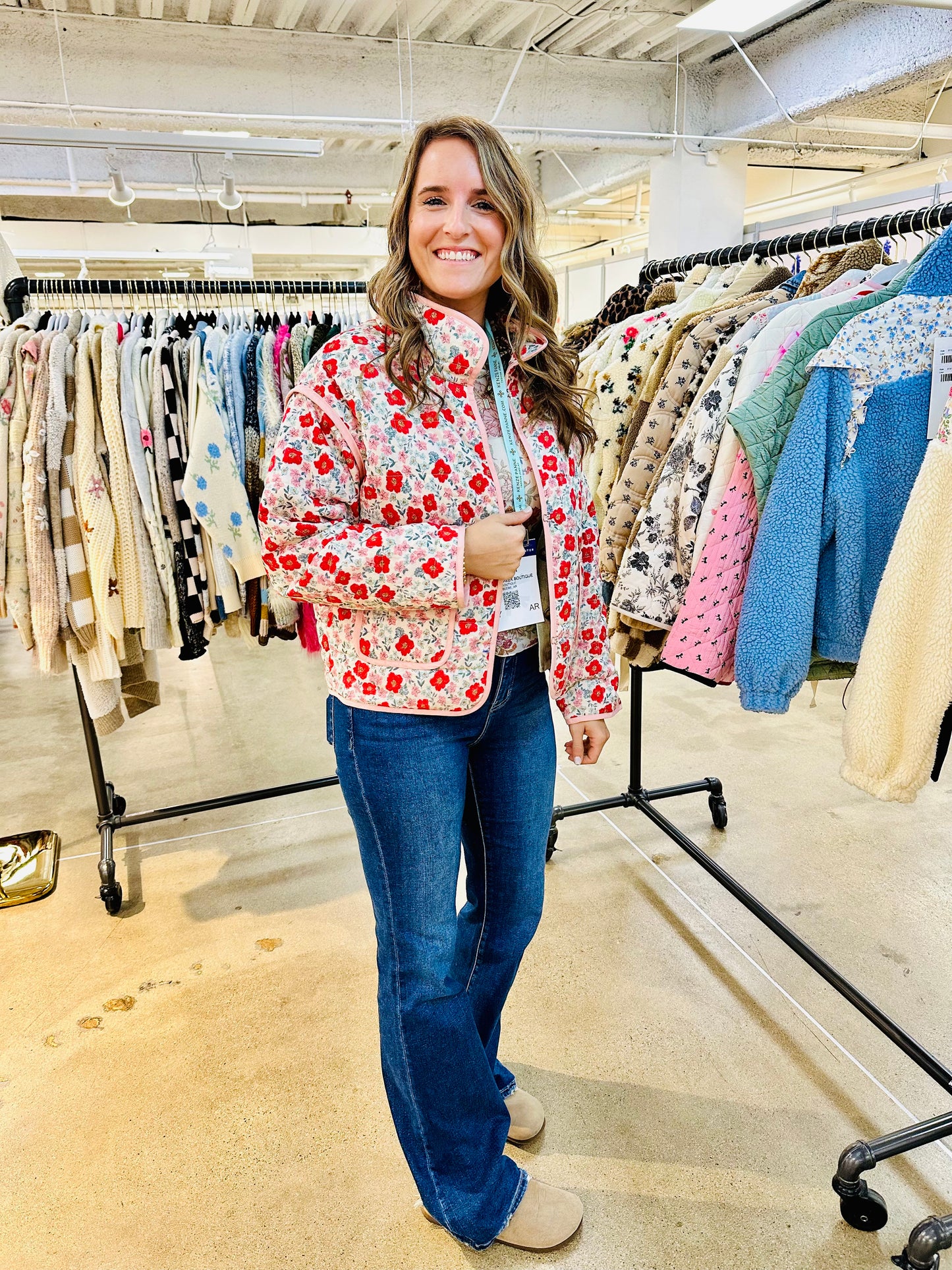 Rosy Bloom Quilted Jacket