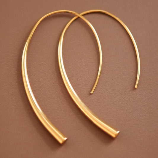 18K Gold PVD Plated Waterproof Stainless Steel Hoop Earrings - 7063