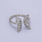 16K Gold Filled Paved CZ Open Butterfly Ring