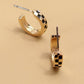 MINI CHECKER HOOP HUGGIE EARRINGS