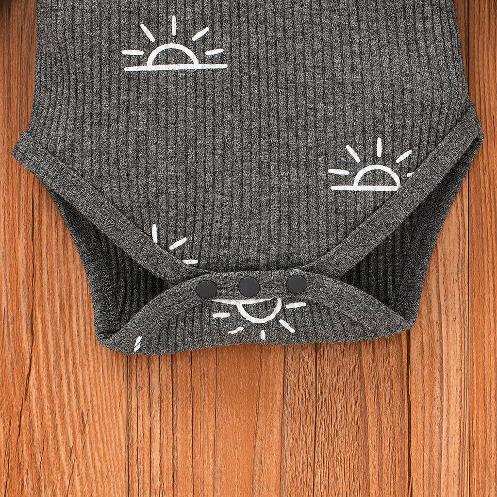 3-piece Baby Boy Sun Romper Pants Cap Set