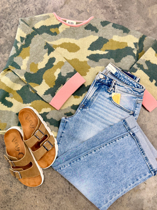 Camo/Pink Sweater