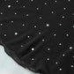 The Midnight Muse Black Rhinestone Sheer Mesh Slim Fit Long Sleeve Top