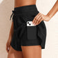 High Waisted Drawstring 2-in-1 Side Pocket Shorts