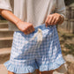 Plaid Gingham Print Ruffled Shorts