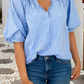 LDC Summer Plaid Cornflower Blouse Top