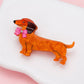Wiener Dog Hair Claw Clips