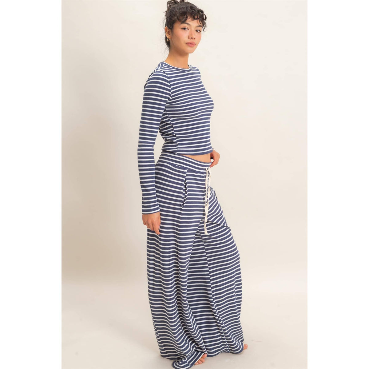 Navy Stripe Sweater and Pants Set (Sold Separately)