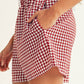 Vintage Plaid Print High Waisted Loose Wide Leg Shorts