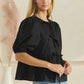 Poppi Front Tie Ribbon Blouse