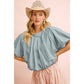 JERSEY BUBBLE SLEEVE TOP