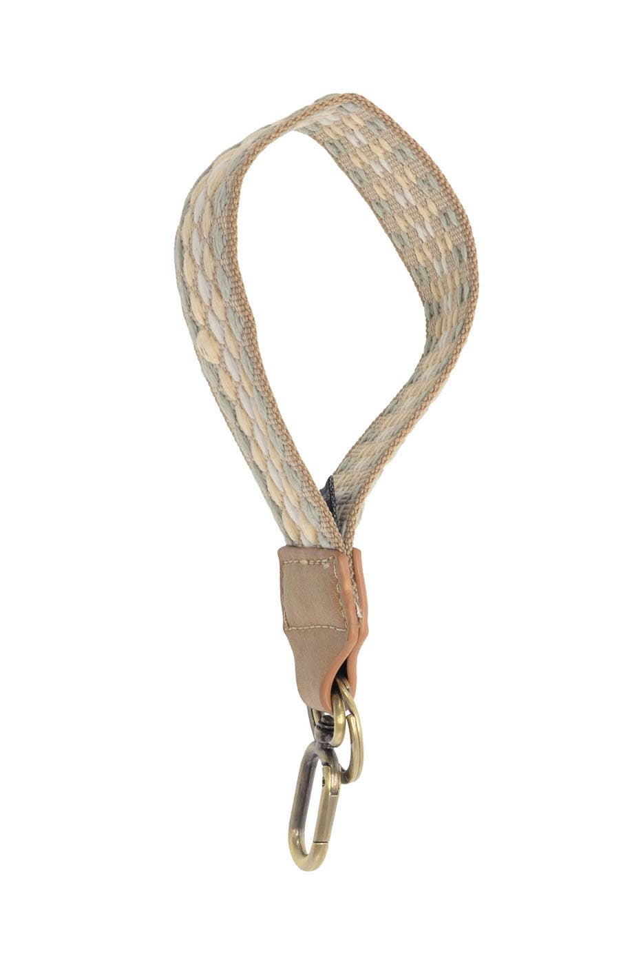 Soft Natural Dotted Stripe Easy Find Wristlet