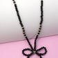 GLASS CRYSTAL BEADED BOW NECKLACE