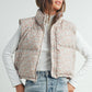 FLORAL HIGH NECK PUFFER VEST - BMJ7560