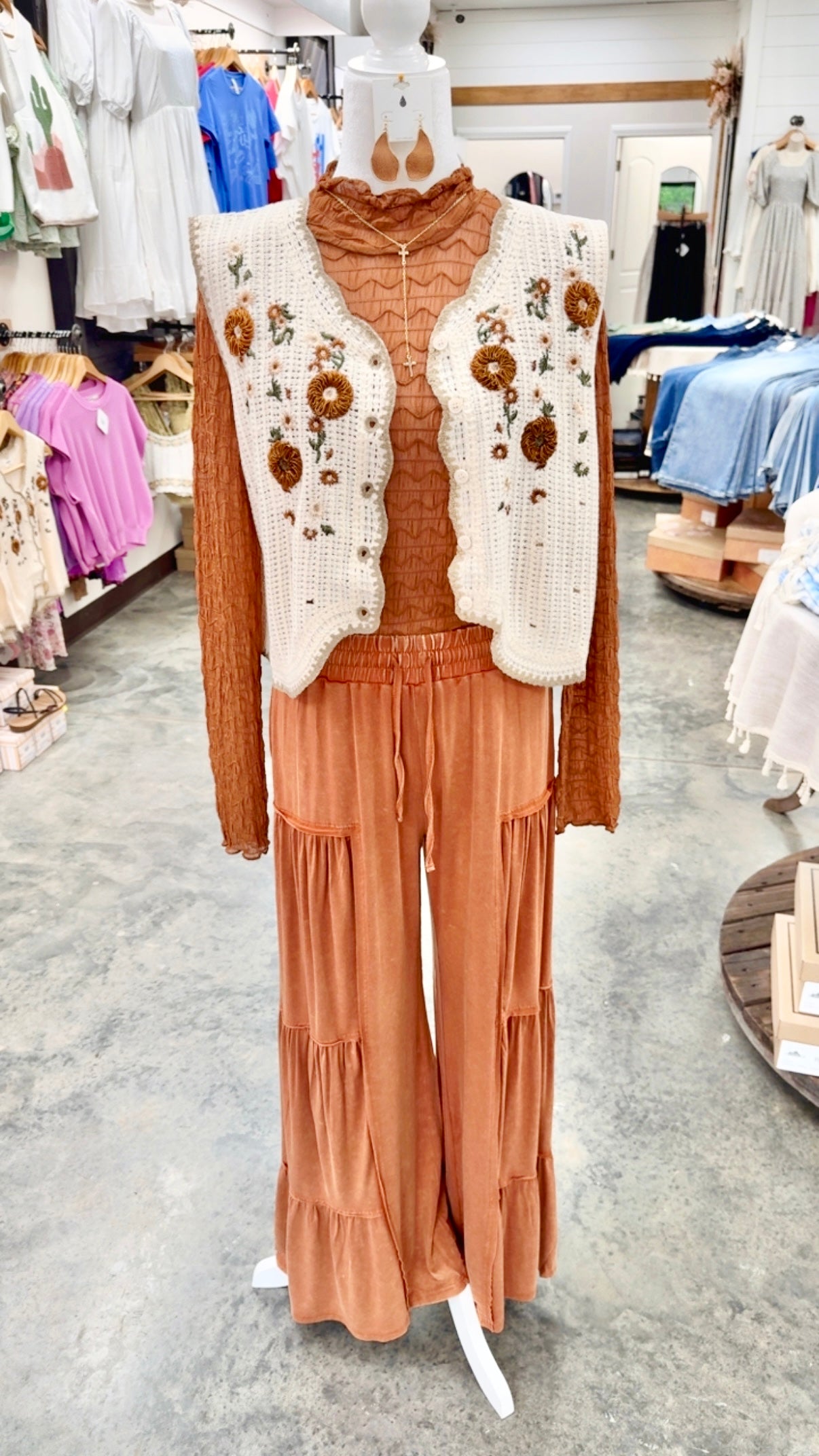 Boho Burnt Orange Pants