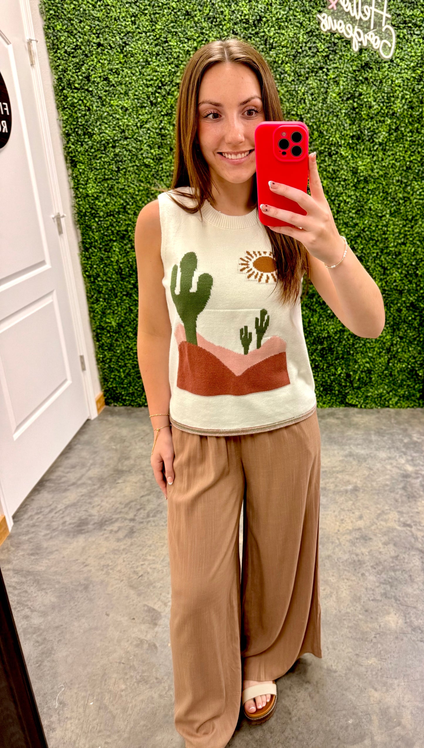 Smocked Wide Leg Pants