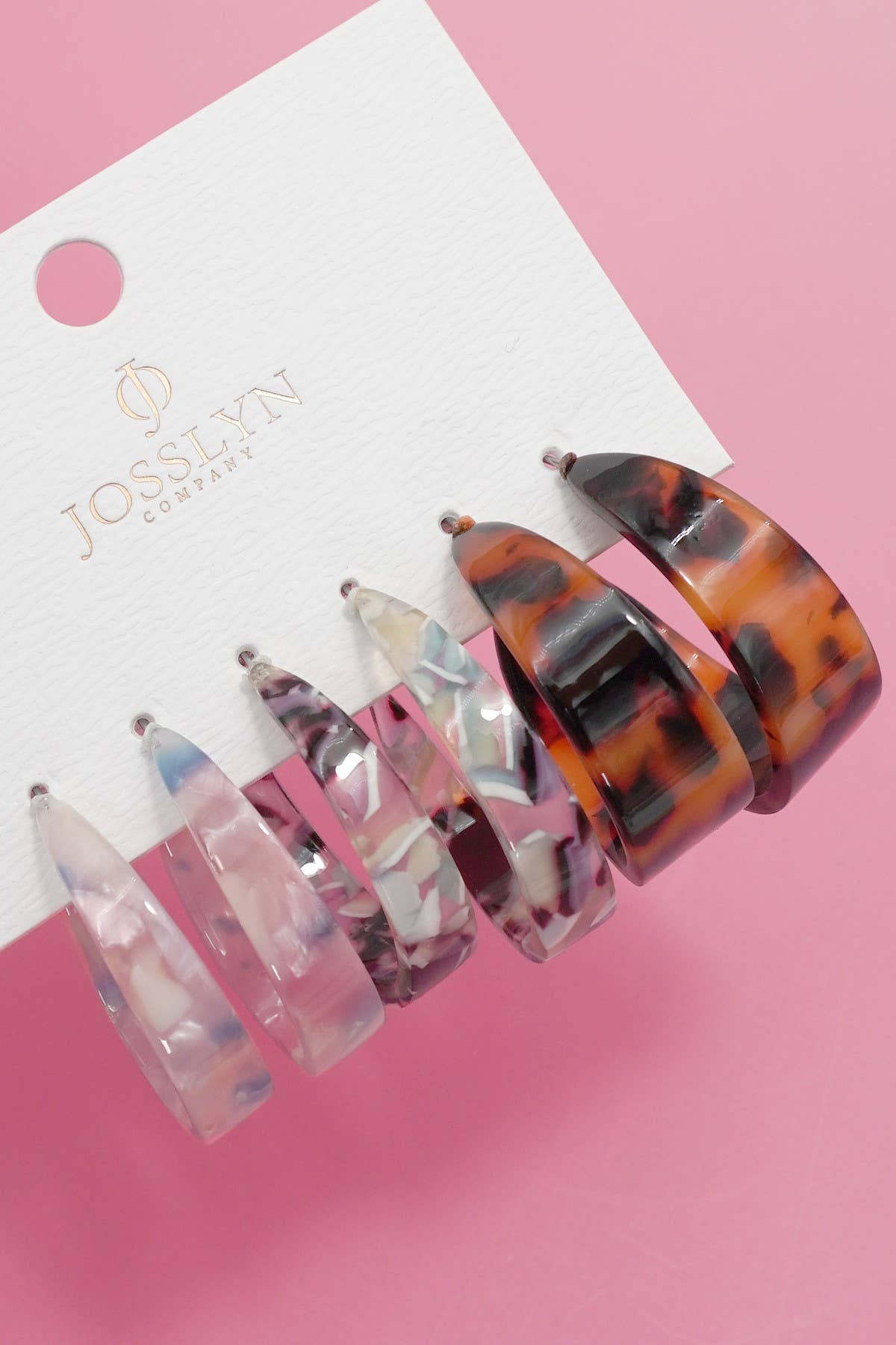 MULTI CLASSIC ACRYLIC HOOP TRIO EARRINGS