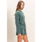 Mineral Wash Long Sleeve Raw Edge Top