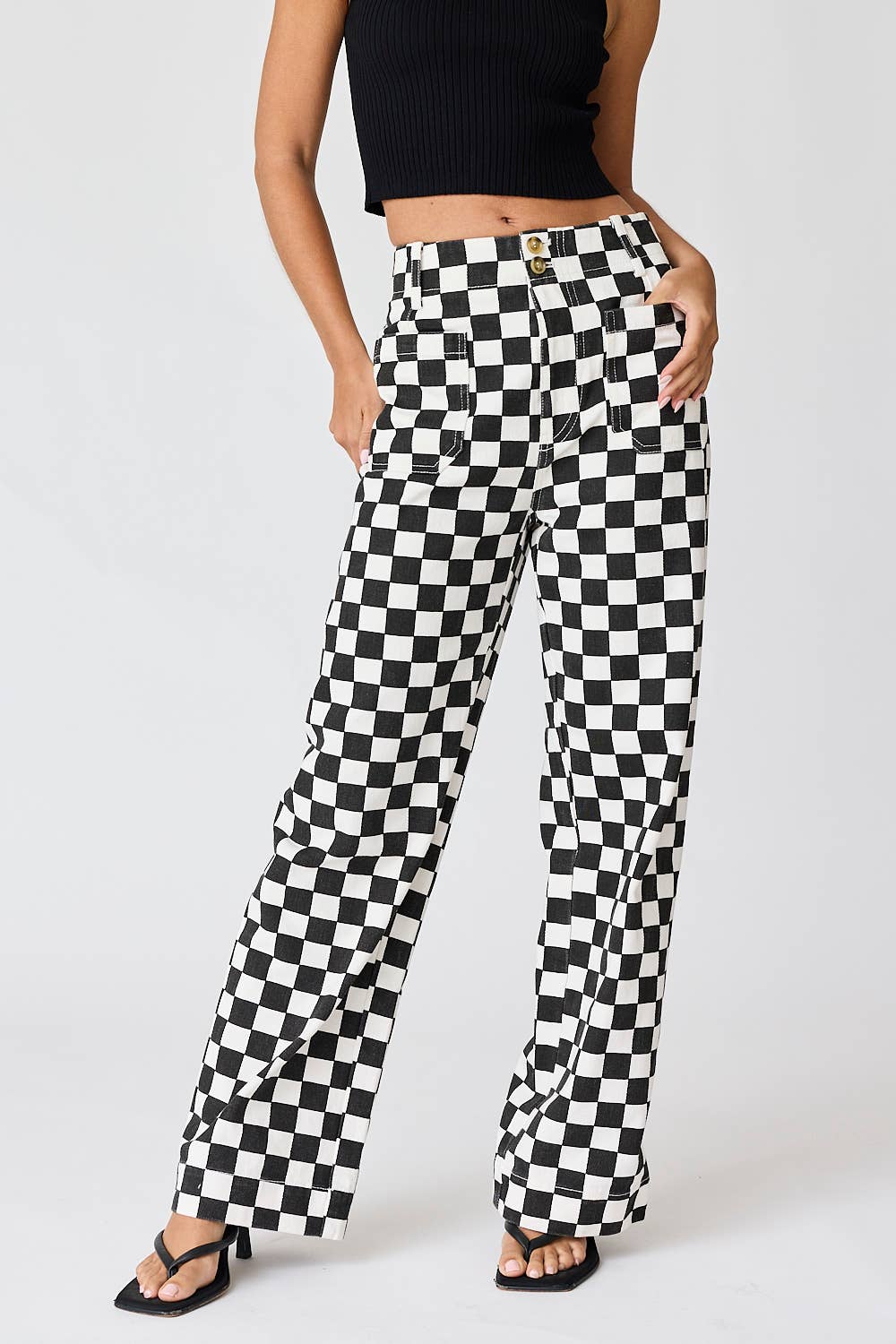 Demi Checkered Bottoms w Elastic Band
