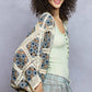 Dolman Sleeve Varied Pattern Crochet Open Cardigan