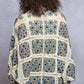 Dolman Sleeve Varied Pattern Crochet Open Cardigan