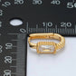 24K Gold Filled 18mm Baguette CZ Dotted Huggie Earrings