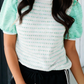 Stripe Raglan Patchwork Short Sleeve Tee