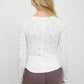 POLKA DOT LONG SLEEVE HENLEY KNIT TOP