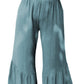 High Waist Ruffle Wide Leg Pants Plus Size