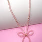 GLASS CRYSTAL BEADED BOW NECKLACE