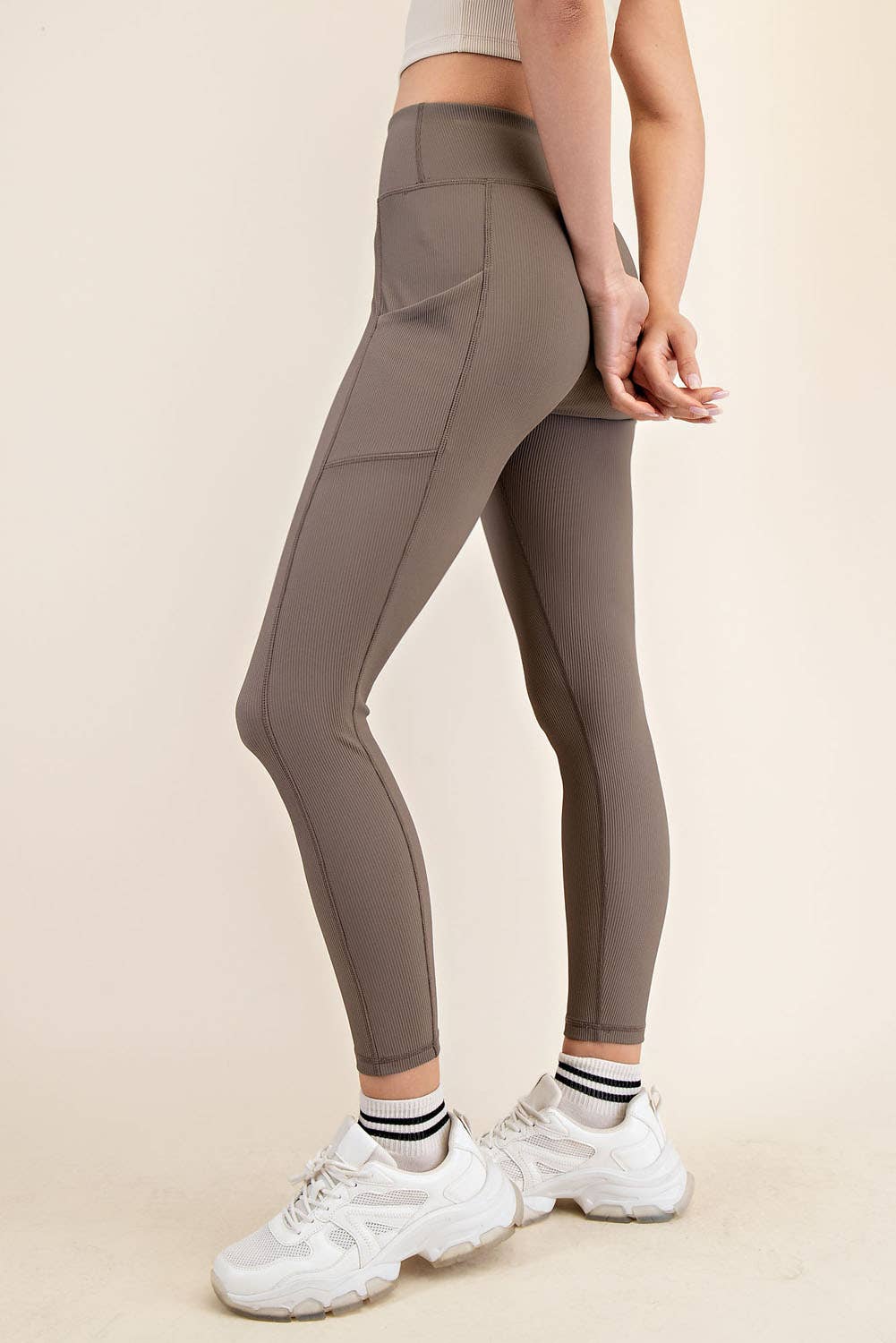 Rib Yoga Leggings with Side Pocket