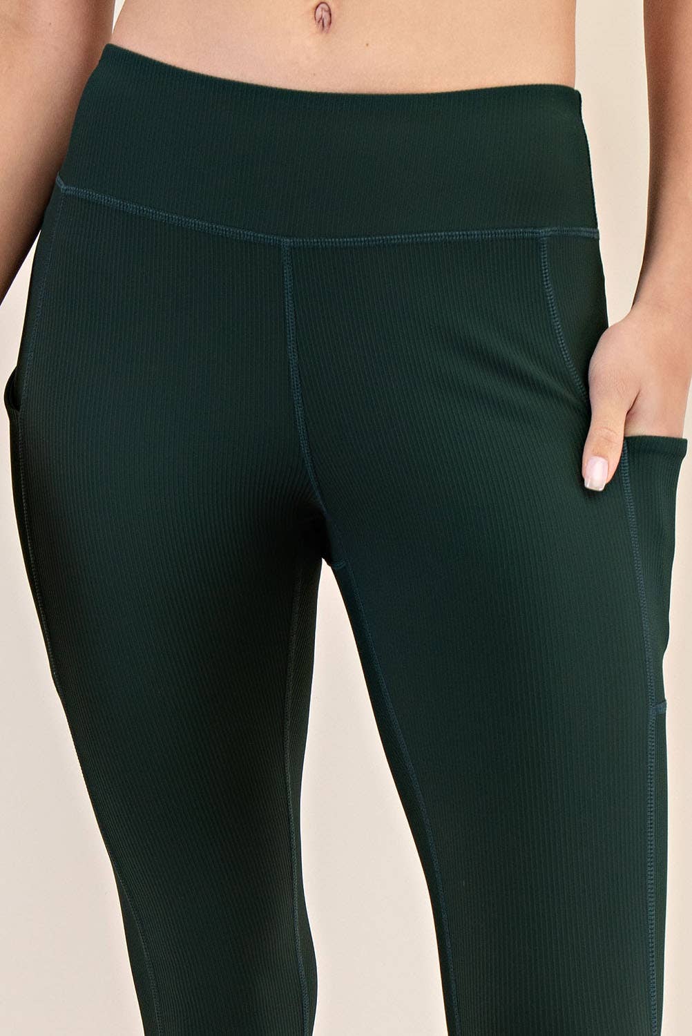 Rib Yoga Leggings with Side Pocket