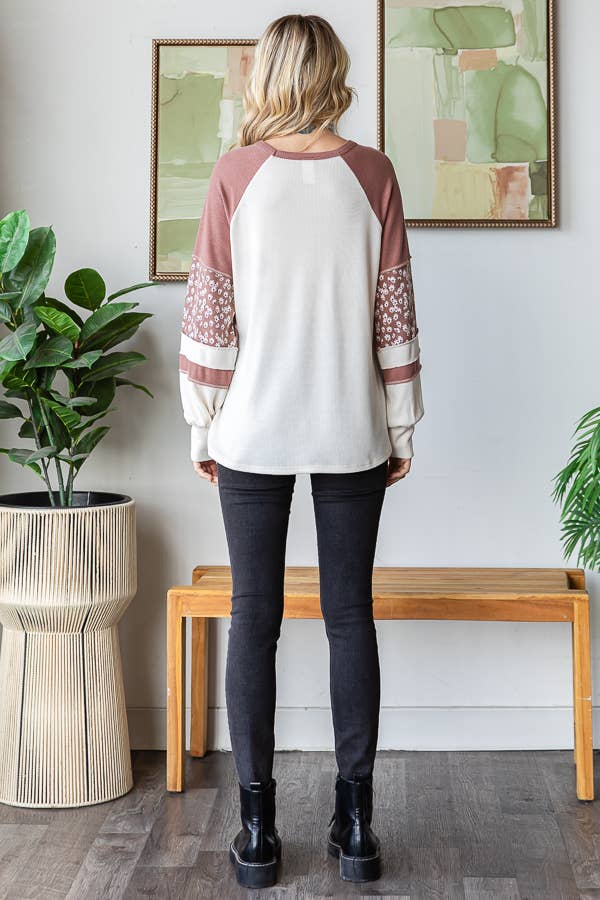 Wildflower Patchwork Waffle Knit Top