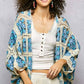 Dolman Sleeve Varied Pattern Crochet Open Cardigan