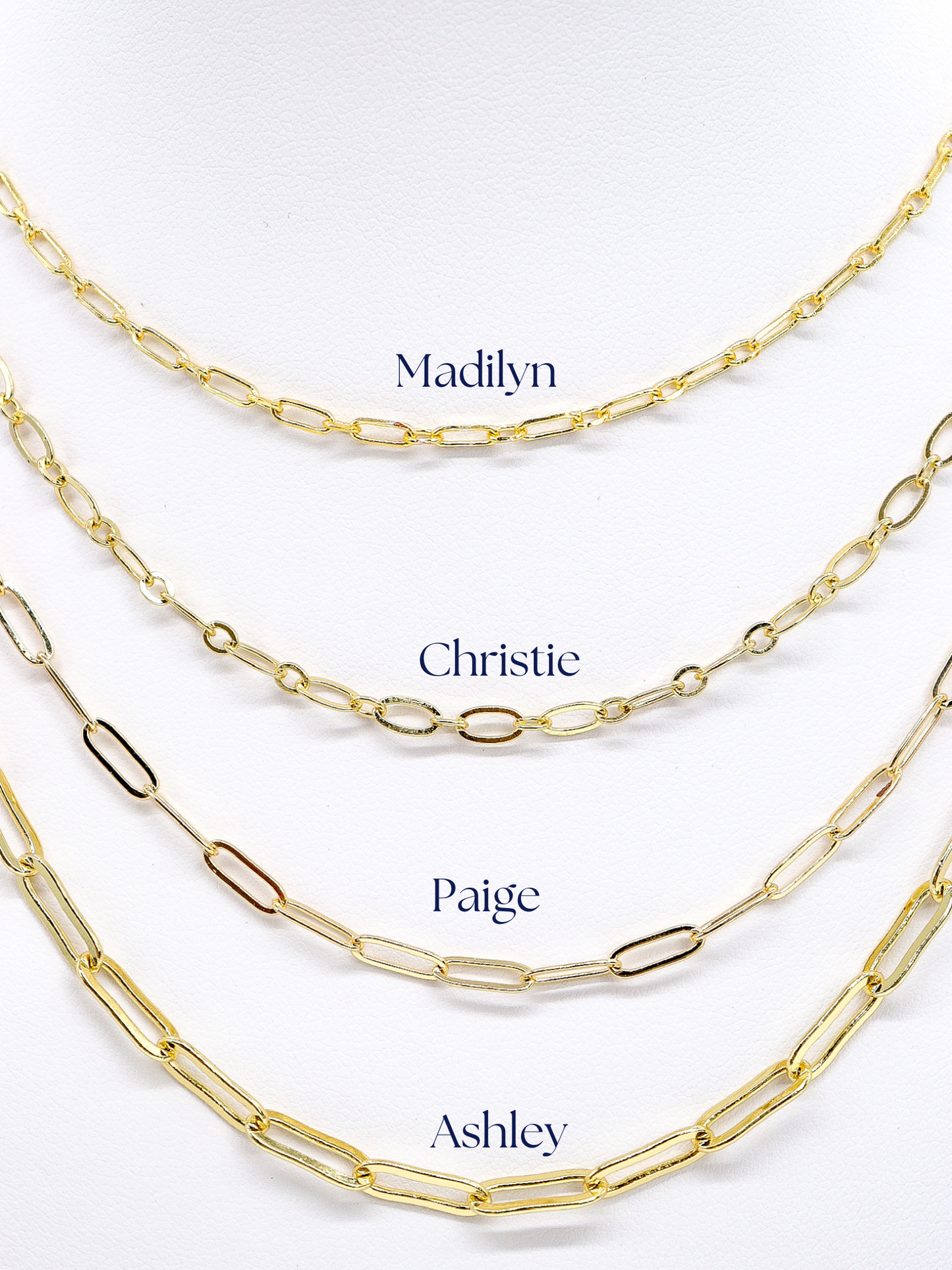 Gold Ashley (Box) Necklace with Piper Carabiner