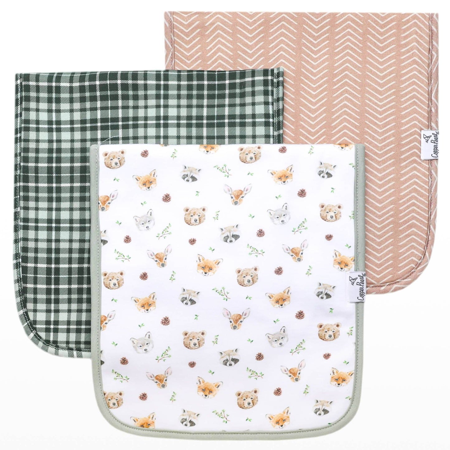 3 Pack Premium Burp Cloths - Wilder