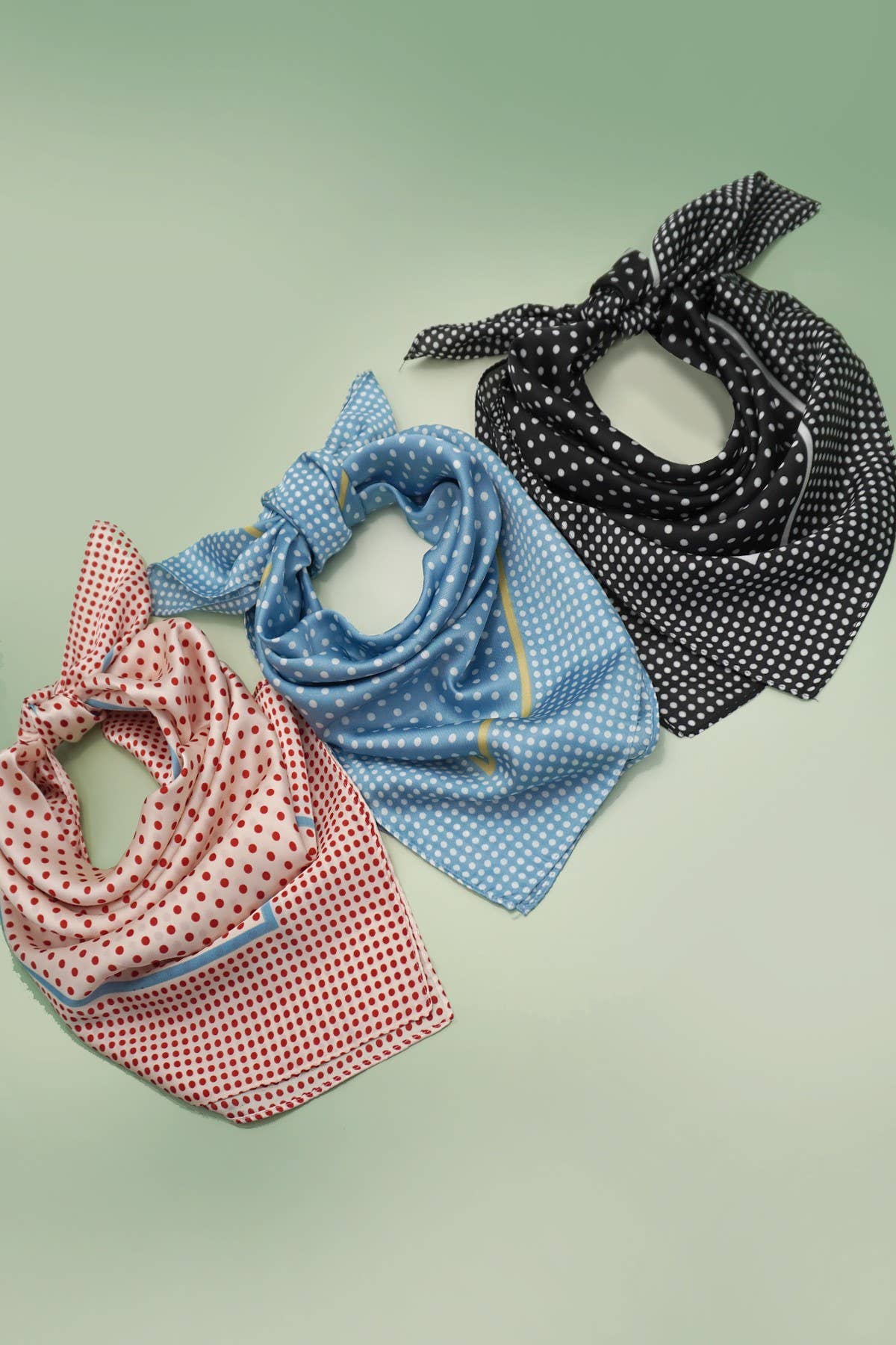 LARGE POLKA DOT PRINT BANDANA SCARF