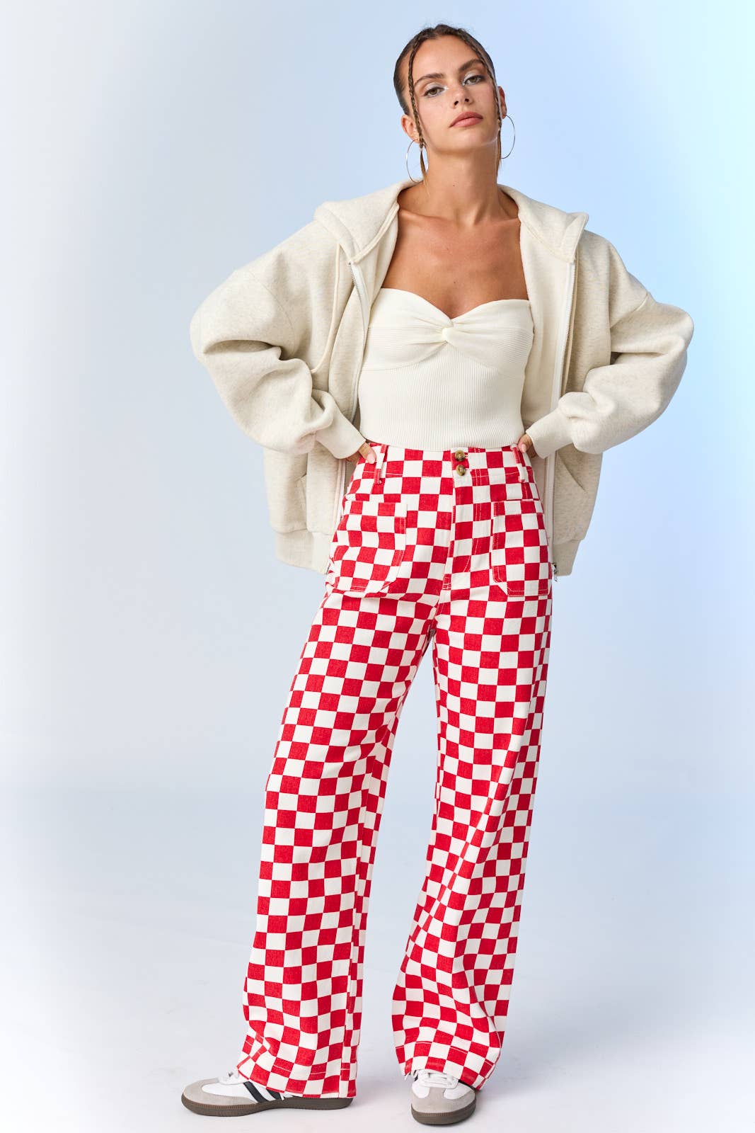Demi Checkered Bottoms w Elastic Band