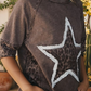 LAS-LIVE Mineral Wash Leopard Star Patched T Shirt (S-XL)