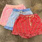Plaid Gingham Print Ruffled Shorts