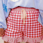 Plaid Gingham Print Ruffled Shorts