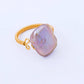24K Gold Filled Baroque Freshwater Pearl Twisted Solitaire Ring