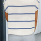 LAS Striped Batwing Sleeve Sweater Tee